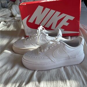 New Nike Women’s White Platform Sneakers